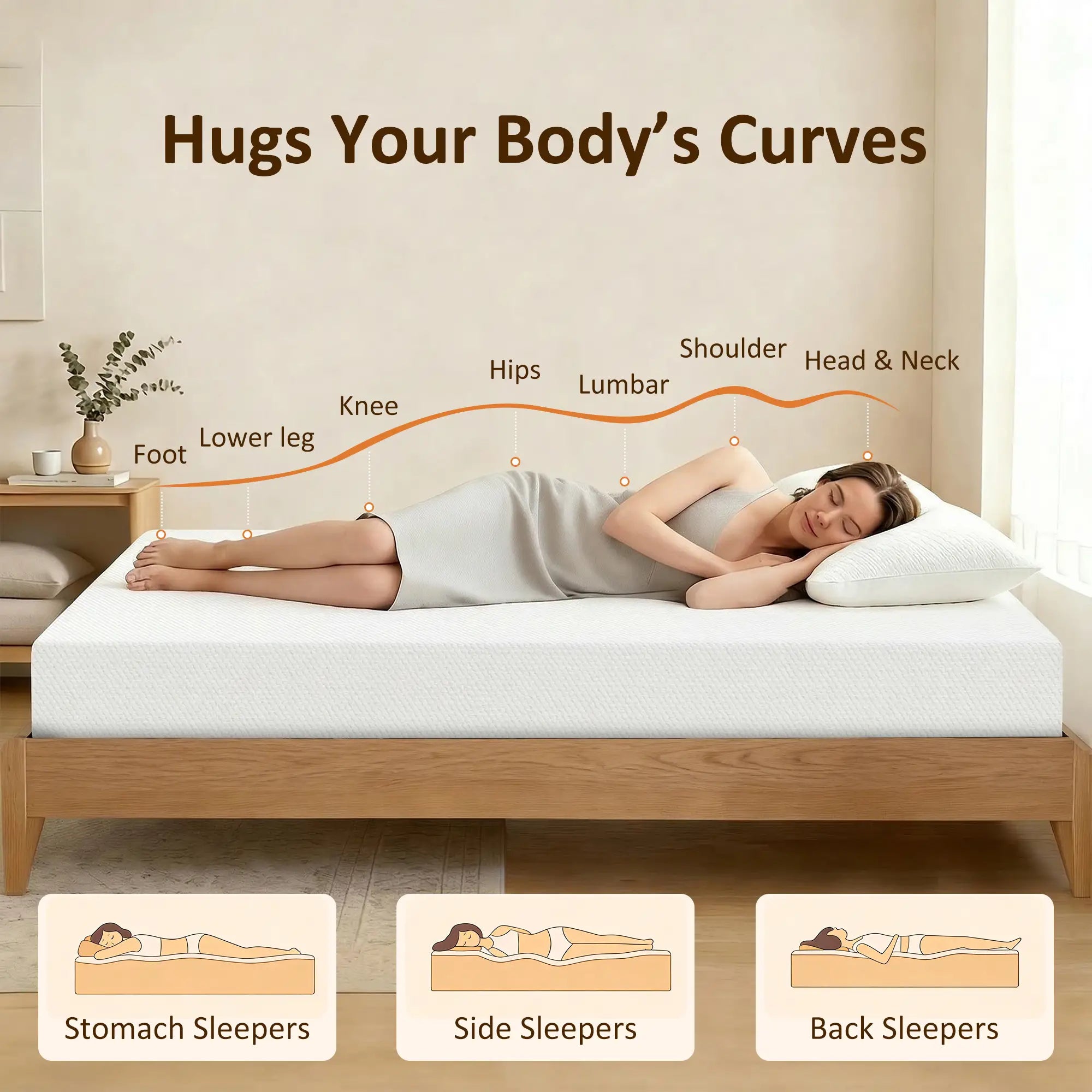 8 Inch Memory Foam Mattress, Medium Firm, CertiPUR-US Certified Mattresses at Gallery Canada