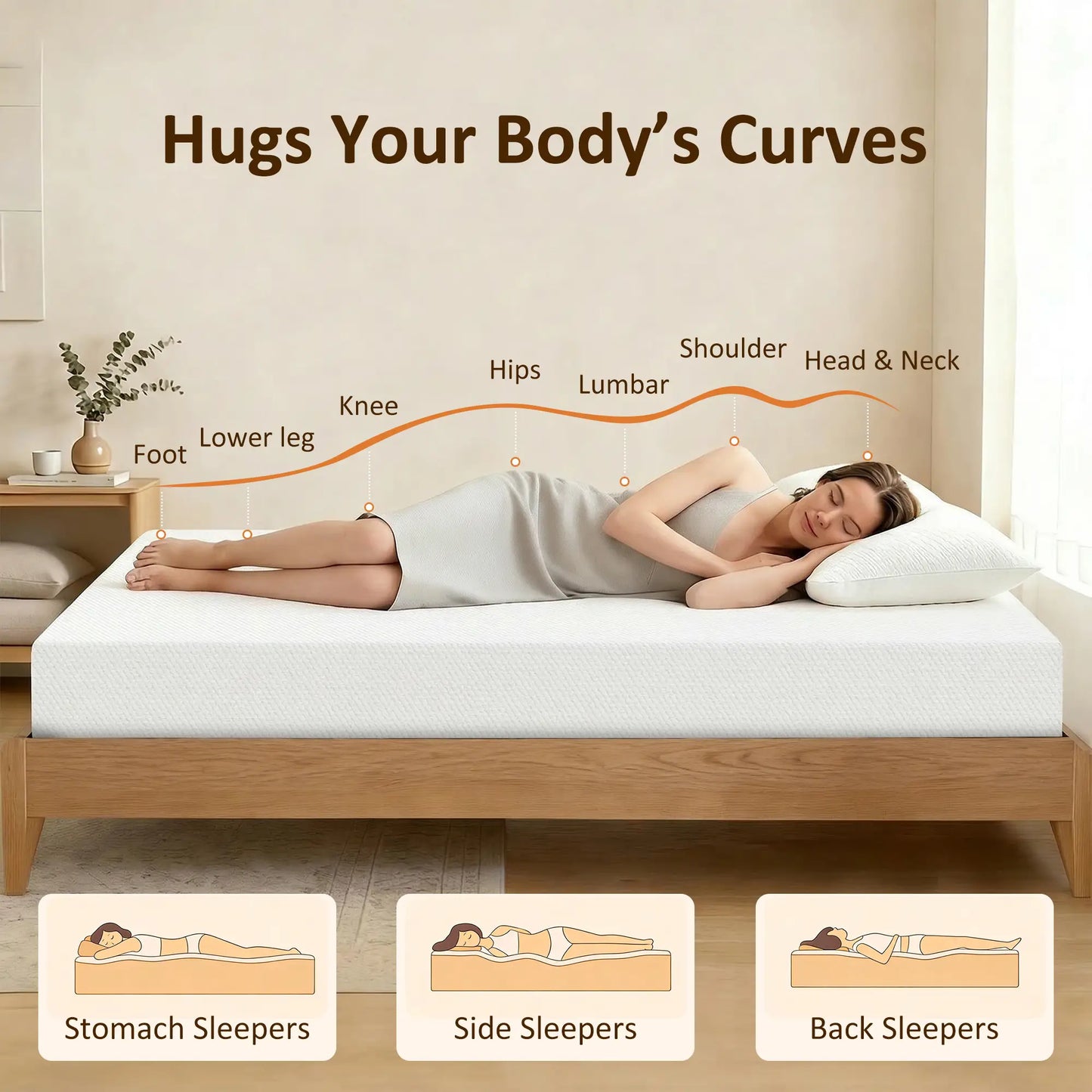 8 Inch Memory Foam Mattress, Medium Firm, CertiPUR-US Certified Mattresses at Gallery Canada