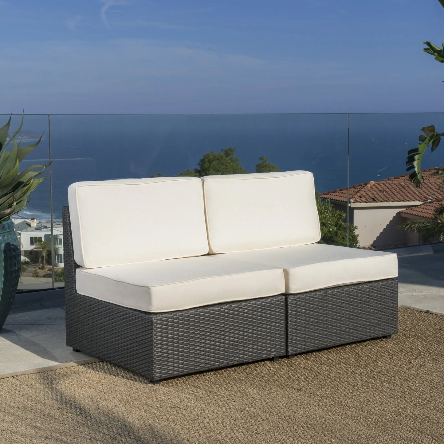 Patio Chair Set, Water Resistant Cushions, 26" L x 30.5" W x 26" H, Antique Grey Patio Chairs at Gallery Canada