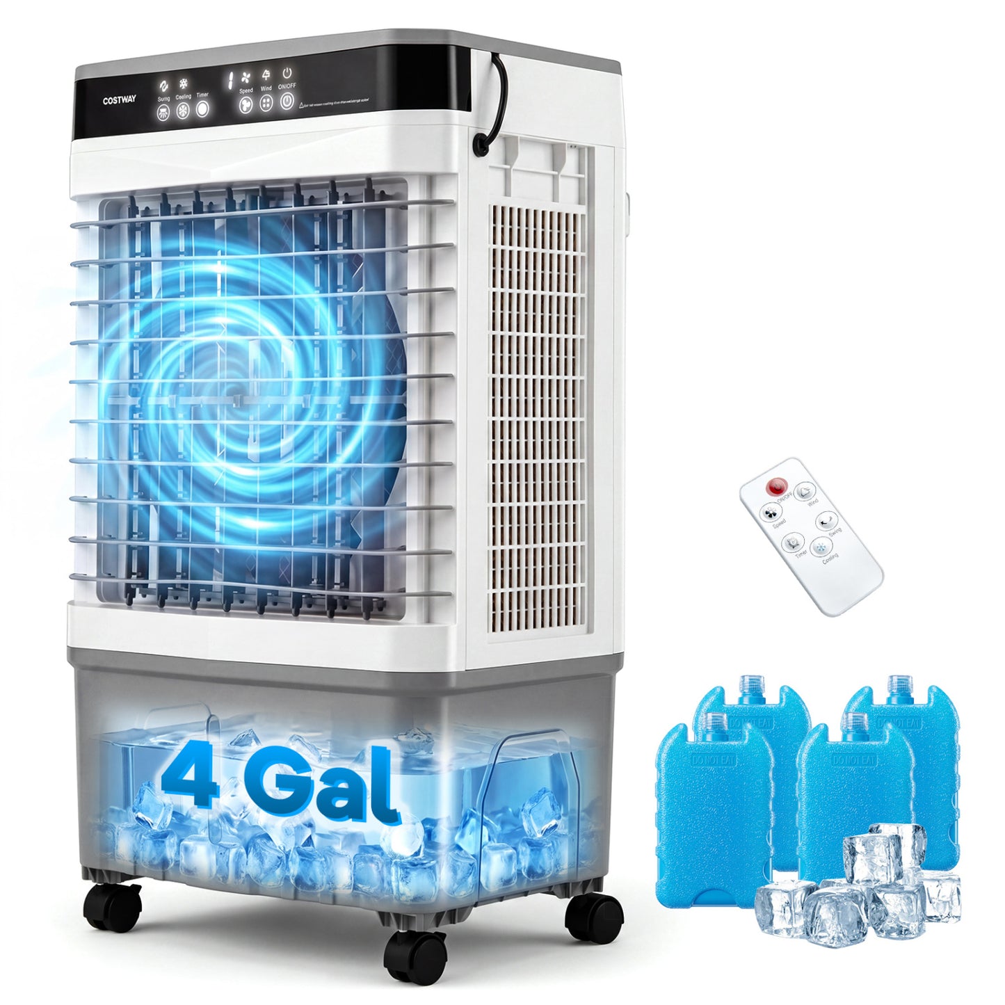 1800 CFM Evaporative Air Cooler, 4 Gal Water Tank, White Air Coolers at Gallery Canada