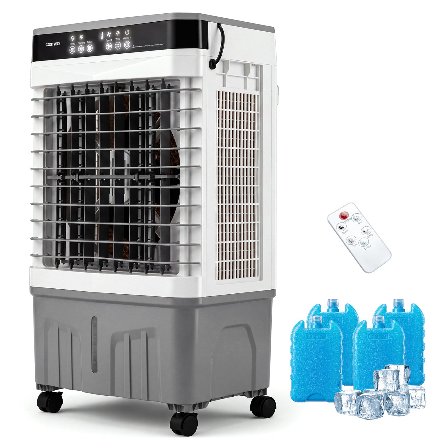1800 CFM Evaporative Air Cooler, 4 Gal Water Tank, White Air Coolers White at Gallery Canada