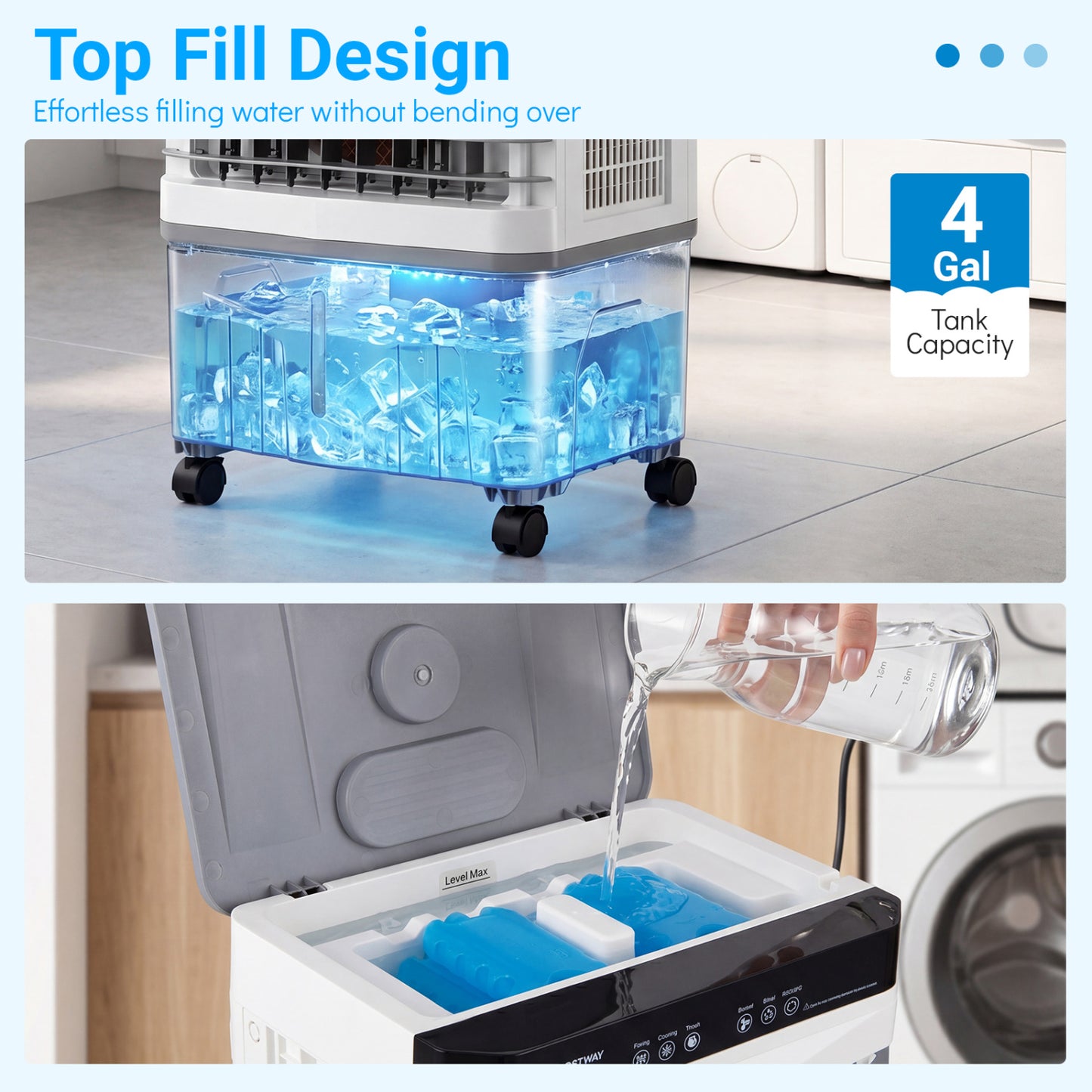 1800 CFM Evaporative Air Cooler, 4 Gal Water Tank, White Air Coolers at Gallery Canada
