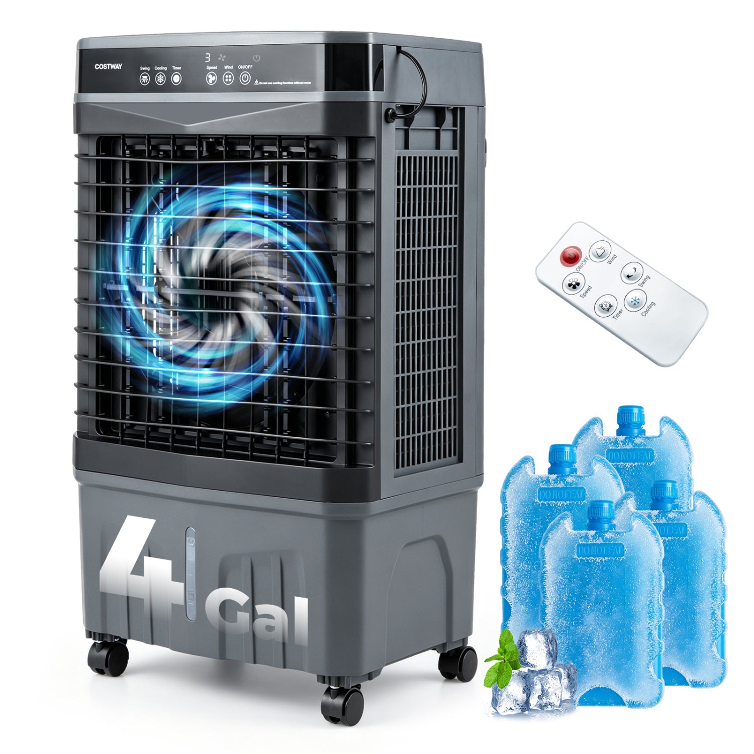 1800 CFM Evaporative Air Cooler, 4 Gal Tank, Black Air Coolers at Gallery Canada