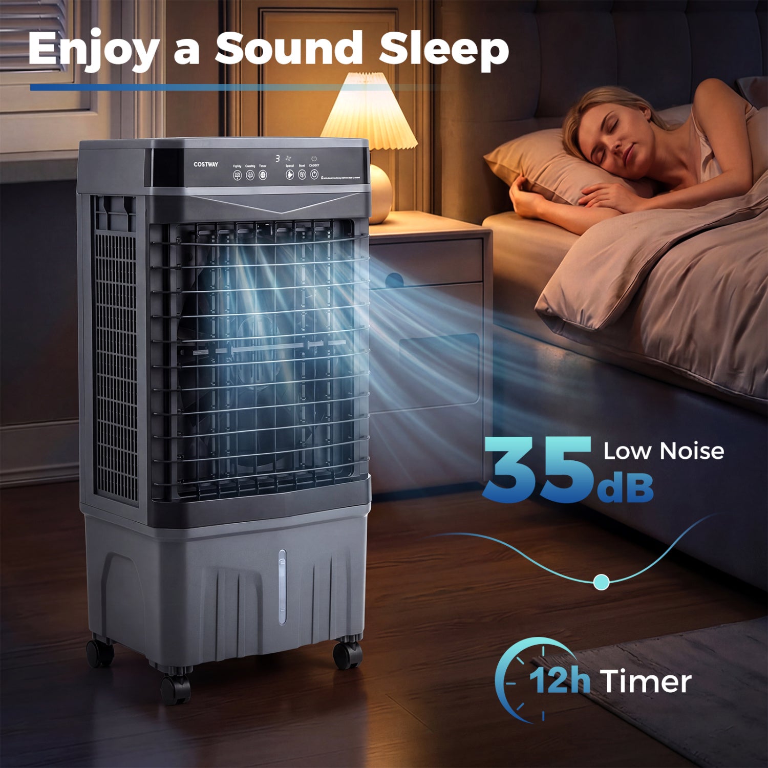 1800 CFM Evaporative Air Cooler, 4 Gal Tank, Black Air Coolers at Gallery Canada