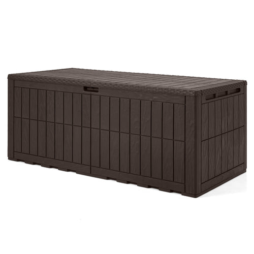 180 Gal Outdoor Deck Box Lockable Storage Bin, Brown
