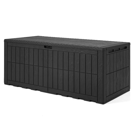 180 Gal Outdoor Deck Box, Lockable Storage Bin, Black Sheds & Outdoor Storage Black at Gallery Canada