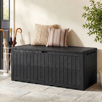 180 Gal Outdoor Deck Box, Lockable Storage Bin, Black Sheds & Outdoor Storage at Gallery Canada