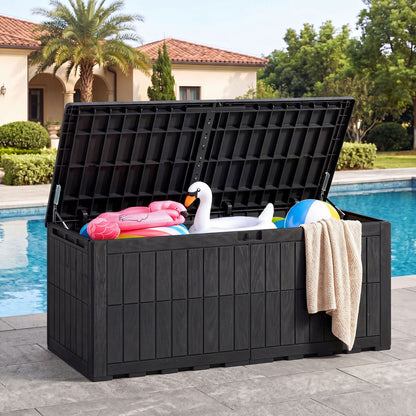 180 Gal Outdoor Deck Box, Lockable Storage Bin, Black Sheds & Outdoor Storage at Gallery Canada