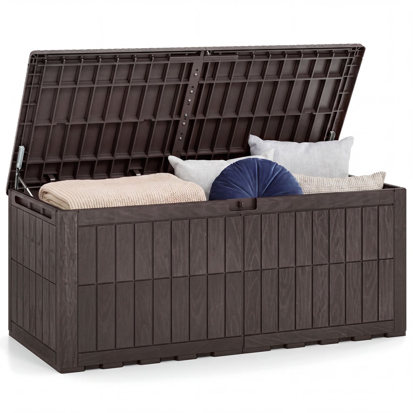 180 Gal Outdoor Deck Box Lockable Storage Bin, Brown Sheds & Outdoor Storage at Gallery Canada