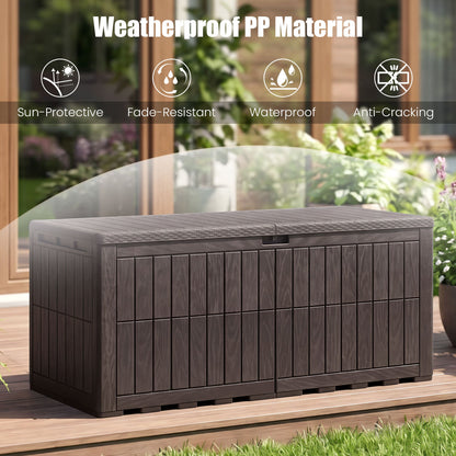 180 Gal Outdoor Deck Box Lockable Storage Bin, Brown Sheds & Outdoor Storage at Gallery Canada