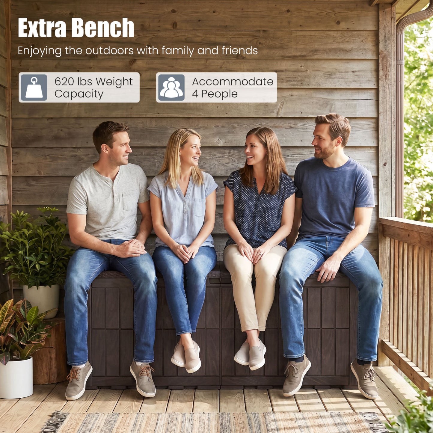 180 Gal Outdoor Deck Box Lockable Storage Bin, Brown Sheds & Outdoor Storage at Gallery Canada