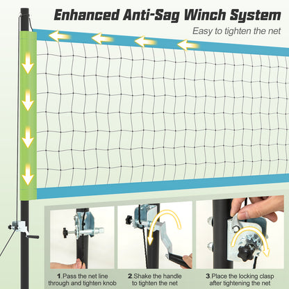 Portable Outdoor Volleyball Net Set Heavy-Duty Volleyball Net System, Green Sport Equipments at Gallery Canada
