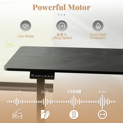 48 Inch x 24 Inch Ergonomic Electric Standing Desk with 3 Memory Settings for Home Office, Black Standing Desks at Gallery Canada