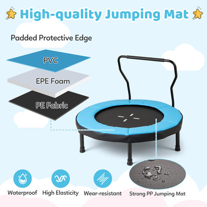 40 Inch Trampoline for Kids Indoor Outdoor Fitness Trampoline, Blue Trampolines at Gallery Canada