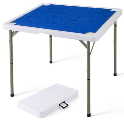 35 Inch 4 Player Game Card Folding Mahjong Table with Cup Holders, Navy Game Room at Gallery Canada