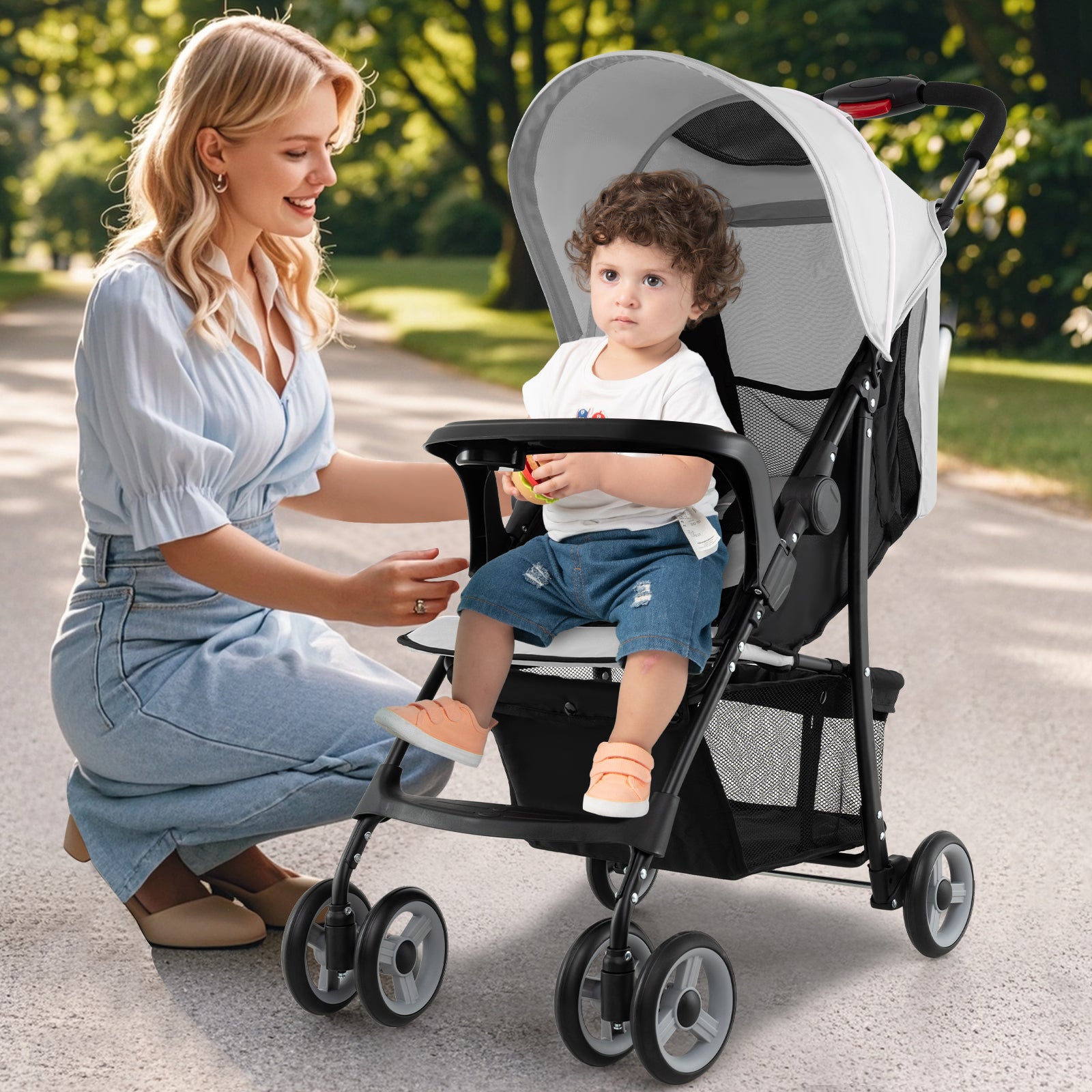 Toddler Travel Stroller, Airplane, Canopy, Adjustable Backrest, Gray Baby Strollers at Gallery Canada