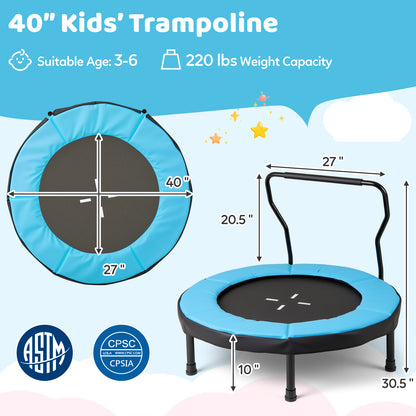 40 Inch Trampoline for Kids Indoor Outdoor Fitness Trampoline, Blue Trampolines at Gallery Canada