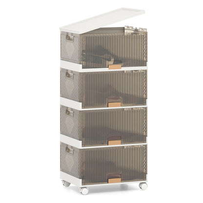3/4/5/6-Cube Stackable Storage Bins with Detachable Wheels-4 Cube, White Shoe Racks & Storage Benches at Gallery Canada