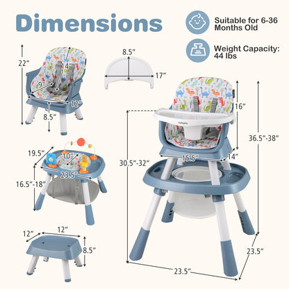 16-in-1 Baby High Chair with Activity Center and Booster Seat for Babies and Toddlers-Celadon, Green High Chairs at Gallery Canada