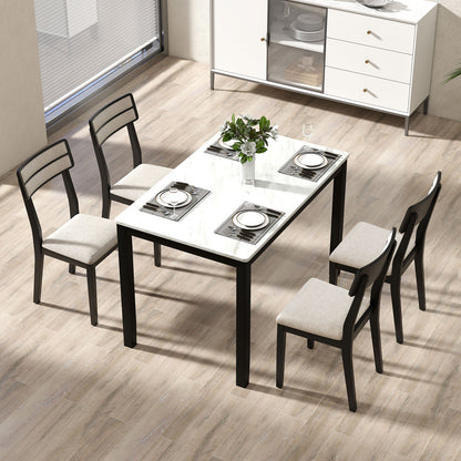 Modern Dining Chairs Set of 4 with Tilt Backrest for Dining Room, Black Dining Chairs at Gallery Canada