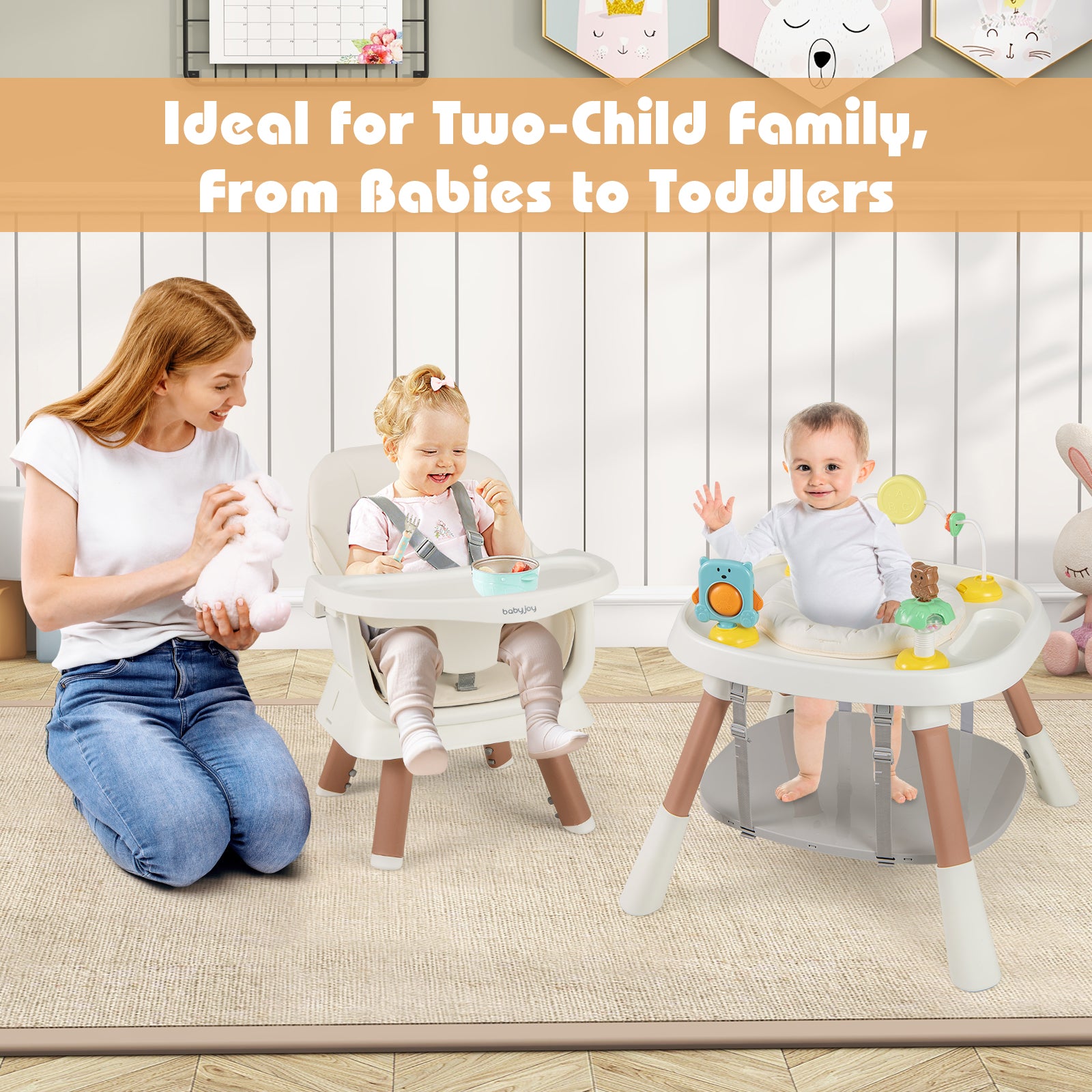 16-in-1 Baby High Chair with Activity Center and Booster Seat for Babies and Toddlers, White High Chairs at Gallery Canada