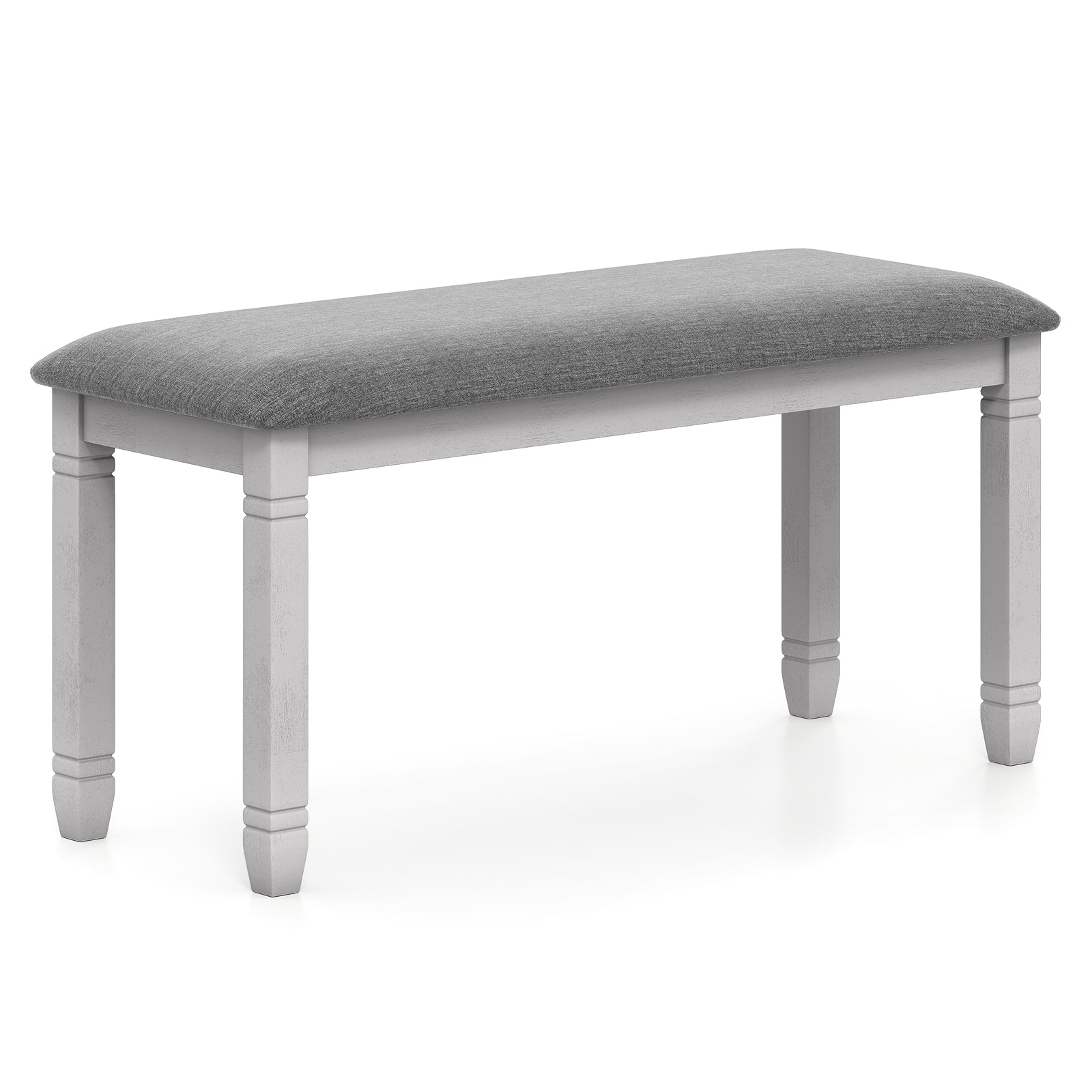 Upholstered Bedroom Bench with Padded Seat and Solid Wood Legs, Gray Shoe Racks & Storage Benches Gray at Gallery Canada
