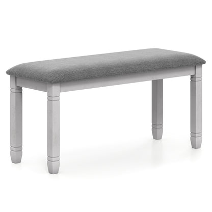 Upholstered Bedroom Bench with Padded Seat and Solid Wood Legs, Gray Shoe Racks & Storage Benches Gray at Gallery Canada