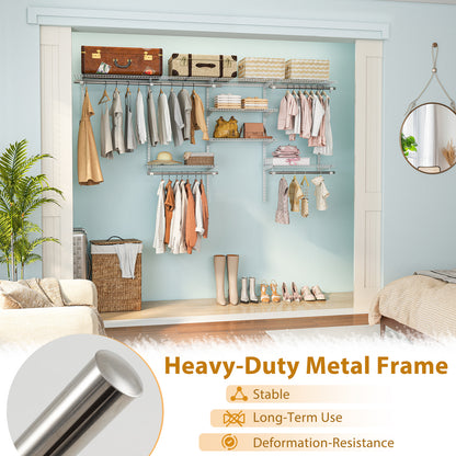 4-8 Feet Closet Organizers and Storage System with Hanging Rod for Laundry Bedroom, White Coat Racks & Hall Trees at Gallery Canada