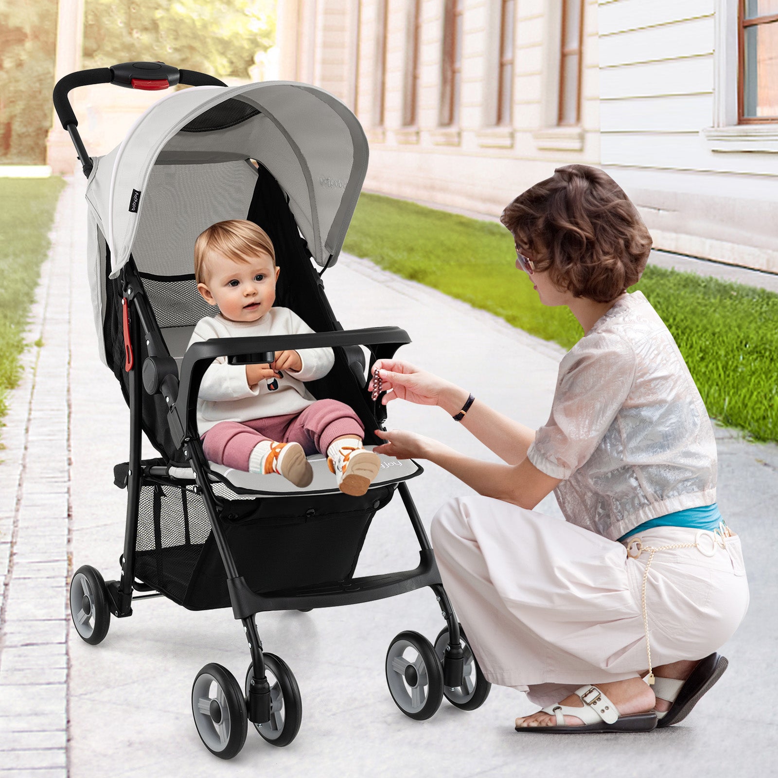 Toddler Travel Stroller, Airplane, Canopy, Adjustable Backrest, Gray Baby Strollers at Gallery Canada