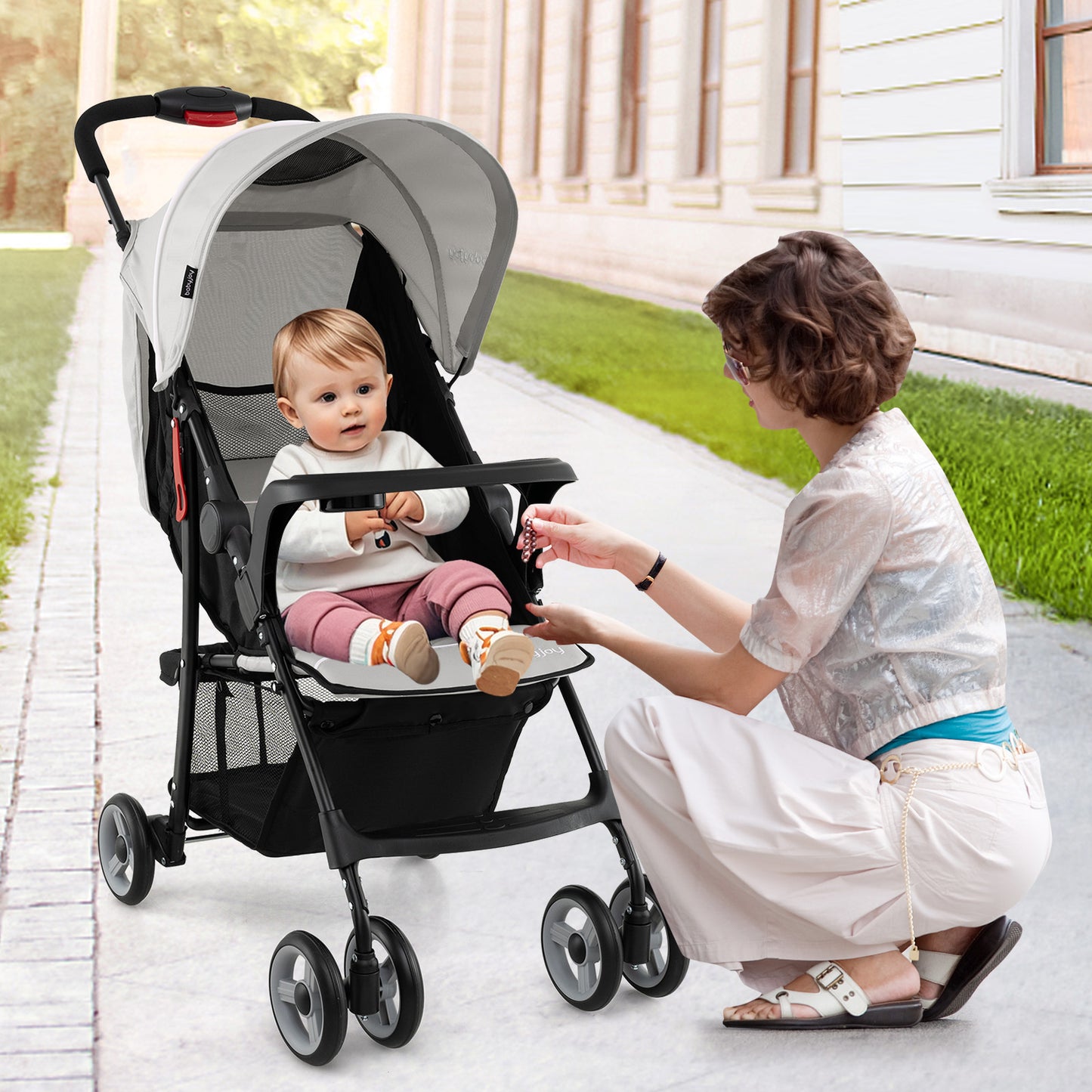 Toddler Travel Stroller, Airplane, Canopy, Adjustable Backrest, Gray Baby Strollers at Gallery Canada