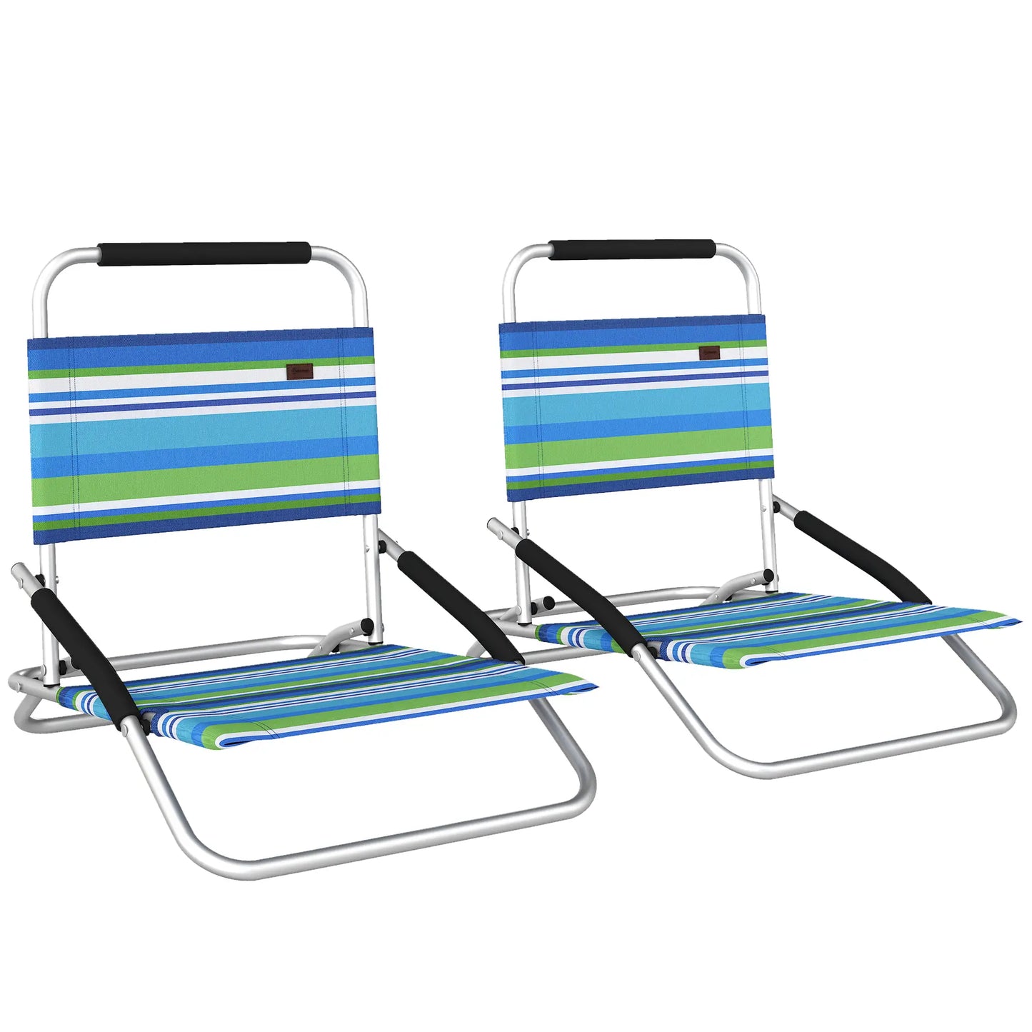Folding Outdoor Recliner Lounge Chair Set, 2 Pack, Hidden Pocket Lounger Chairs at Gallery Canada