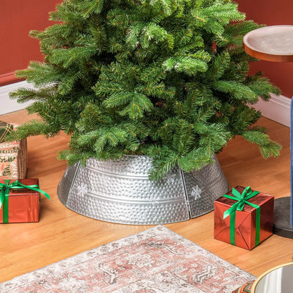 26" Christmas Tree Base Cover, Hollow Snowflake Pattern, Silver Christmas Trees at Gallery Canada