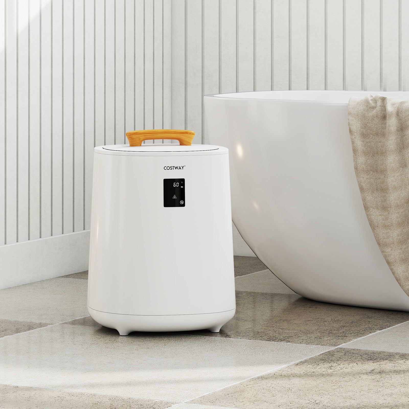 18L Large Towel Warmer, LED Display, Auto Shut Off, White Dryers at Gallery Canada