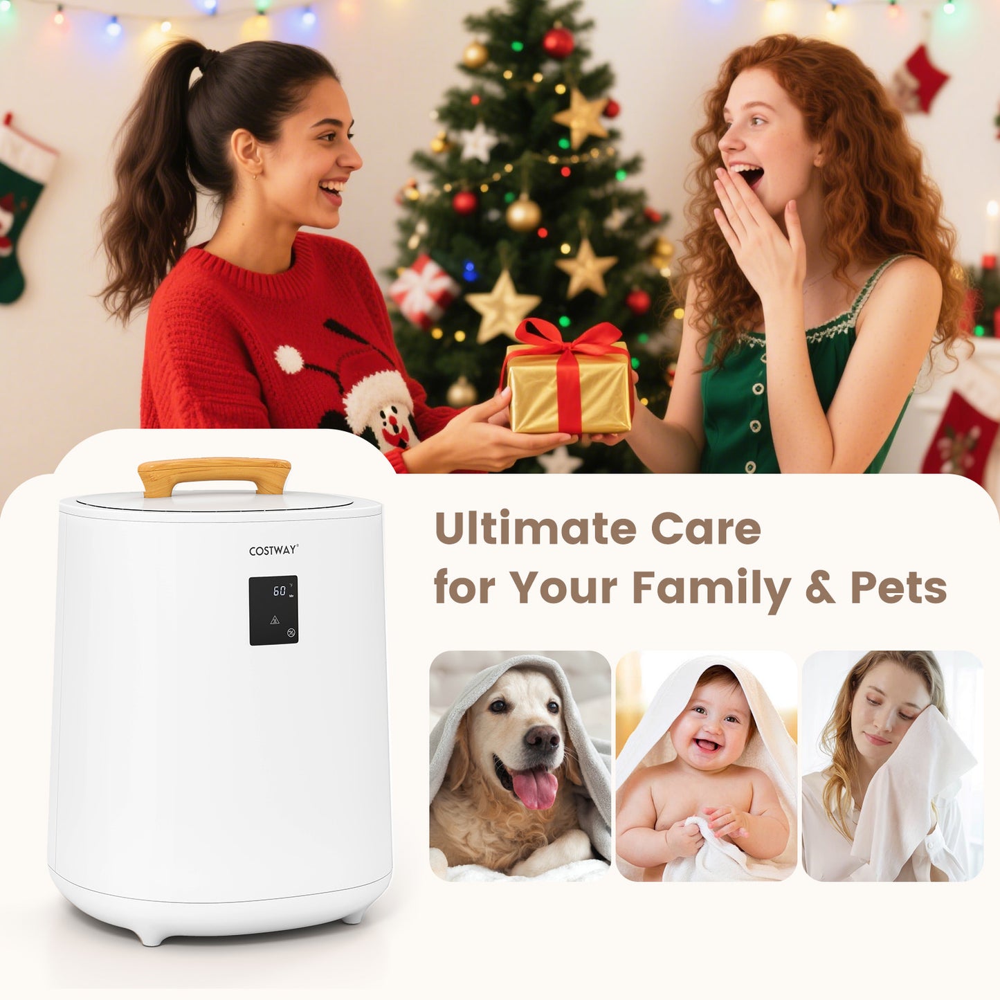 18L Large Towel Warmer, LED Display, Auto Shut Off, White Dryers at Gallery Canada