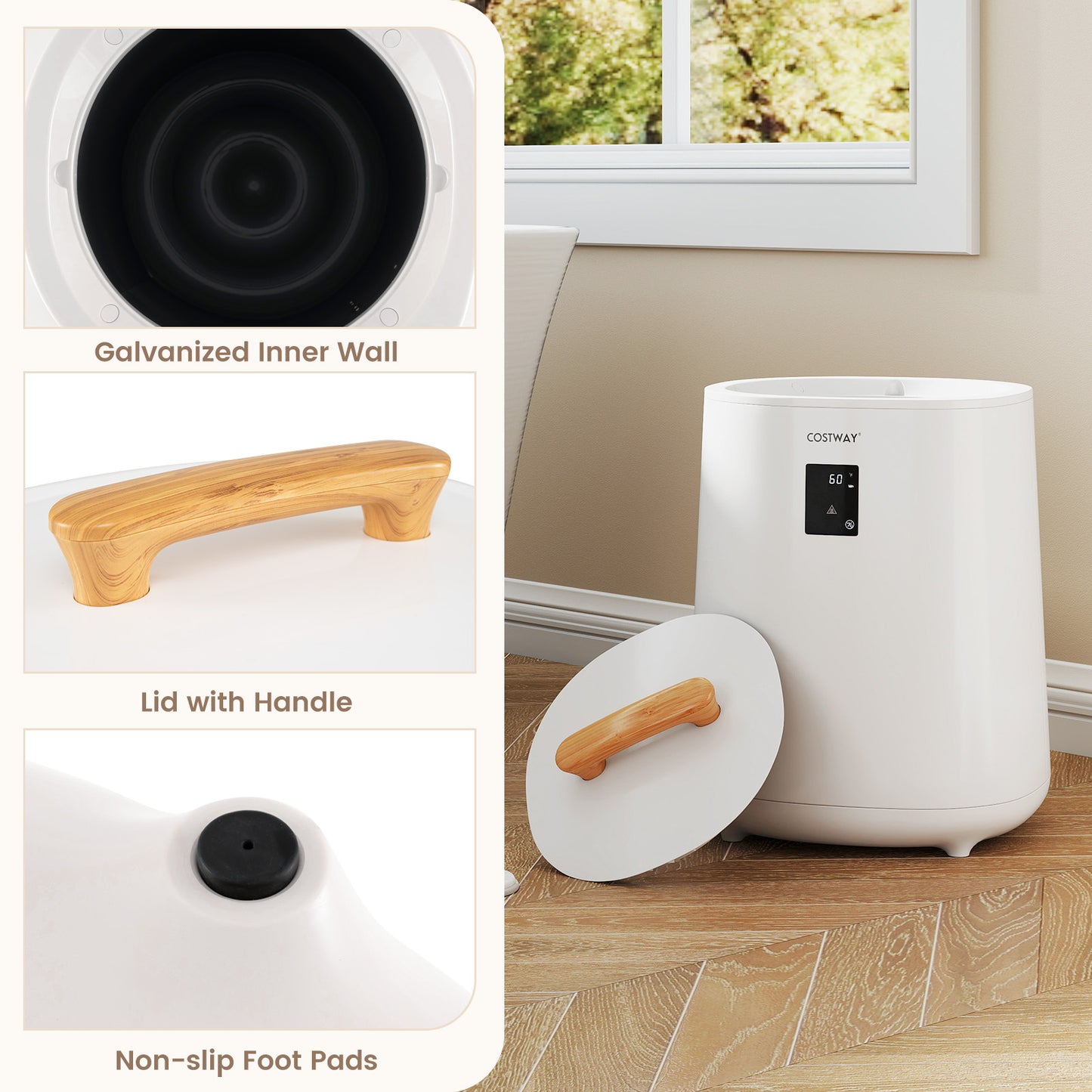18L Large Towel Warmer, LED Display, Auto Shut Off, White Dryers at Gallery Canada