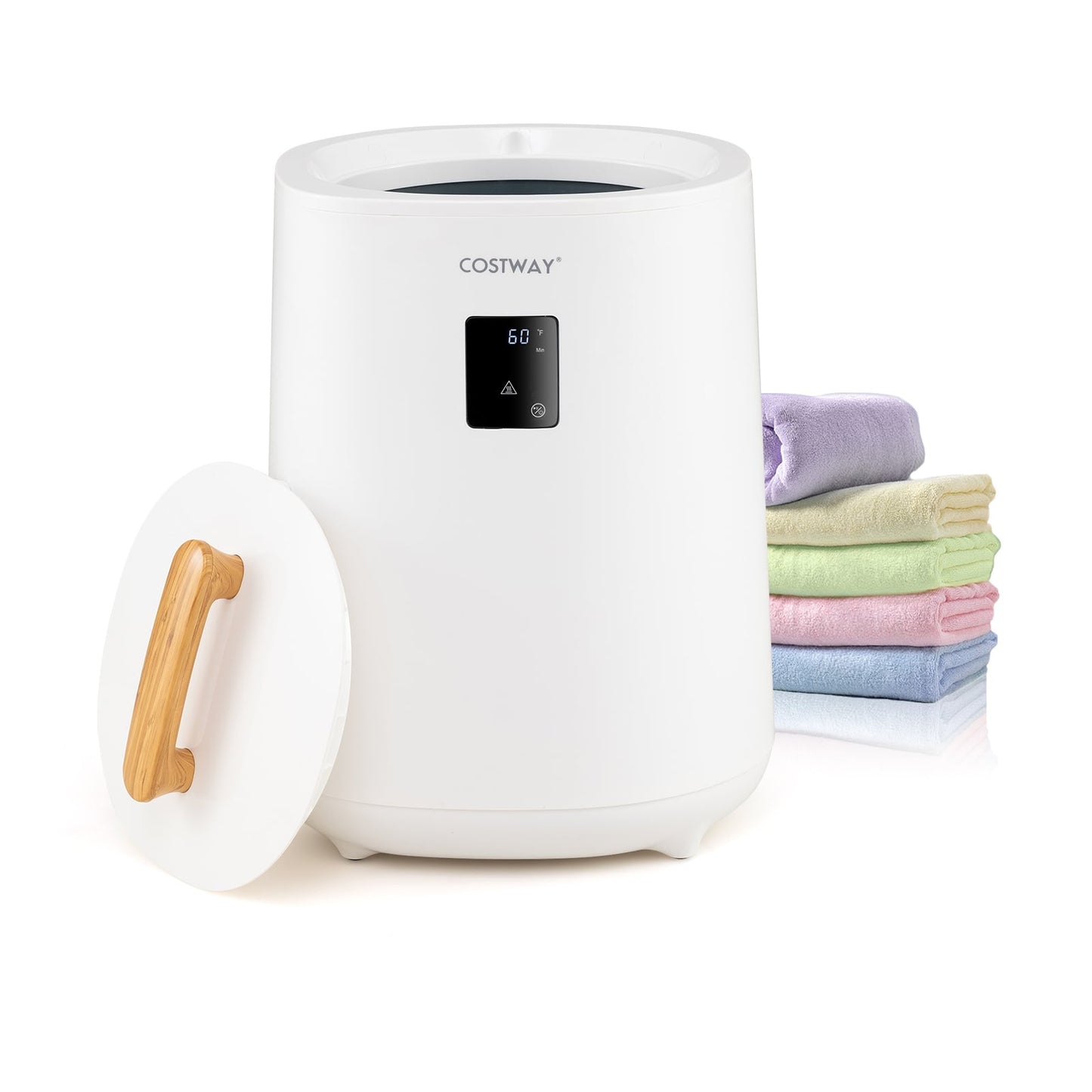 18L Large Towel Warmer, LED Display, Auto Shut Off, White Dryers White at Gallery Canada