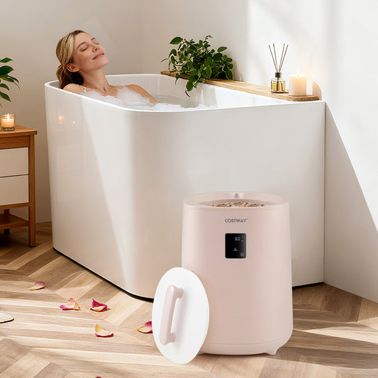 18L Large Towel Warmer with LED Display and Auto Shut off, Pink Dryers Pink at Gallery Canada