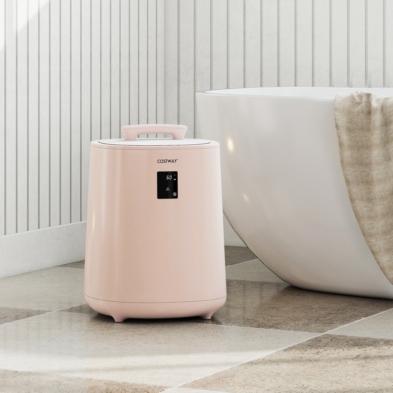 18L Large Towel Warmer with LED Display and Auto Shut off, Pink Dryers at Gallery Canada