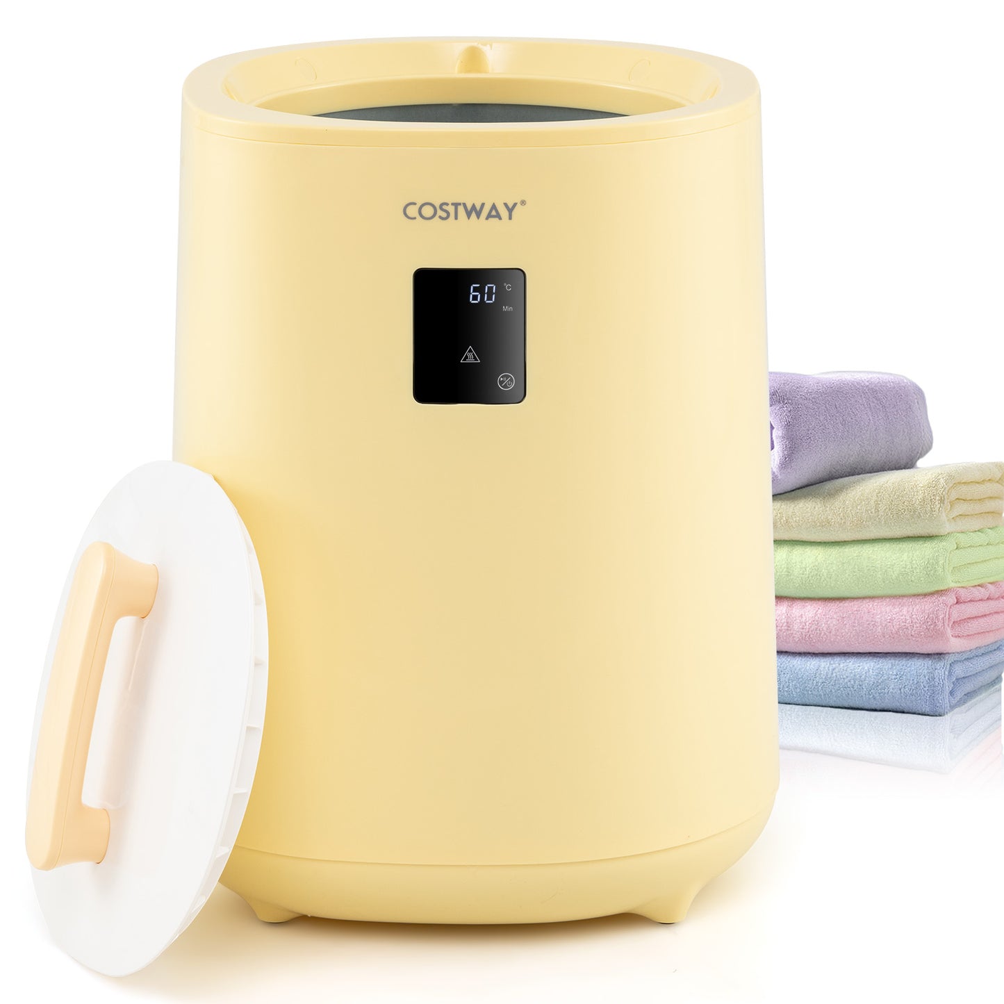 18L Large Towel Warmer, LED Display, Auto Shut Off, Yellow Dryers at Gallery Canada