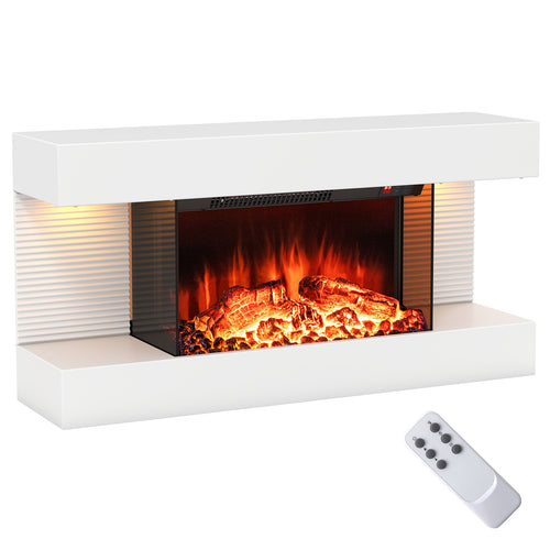 Wall Mounted Electric Fireplace, 18/36 Inch, 32/50 Inch Wide Floating Mantle