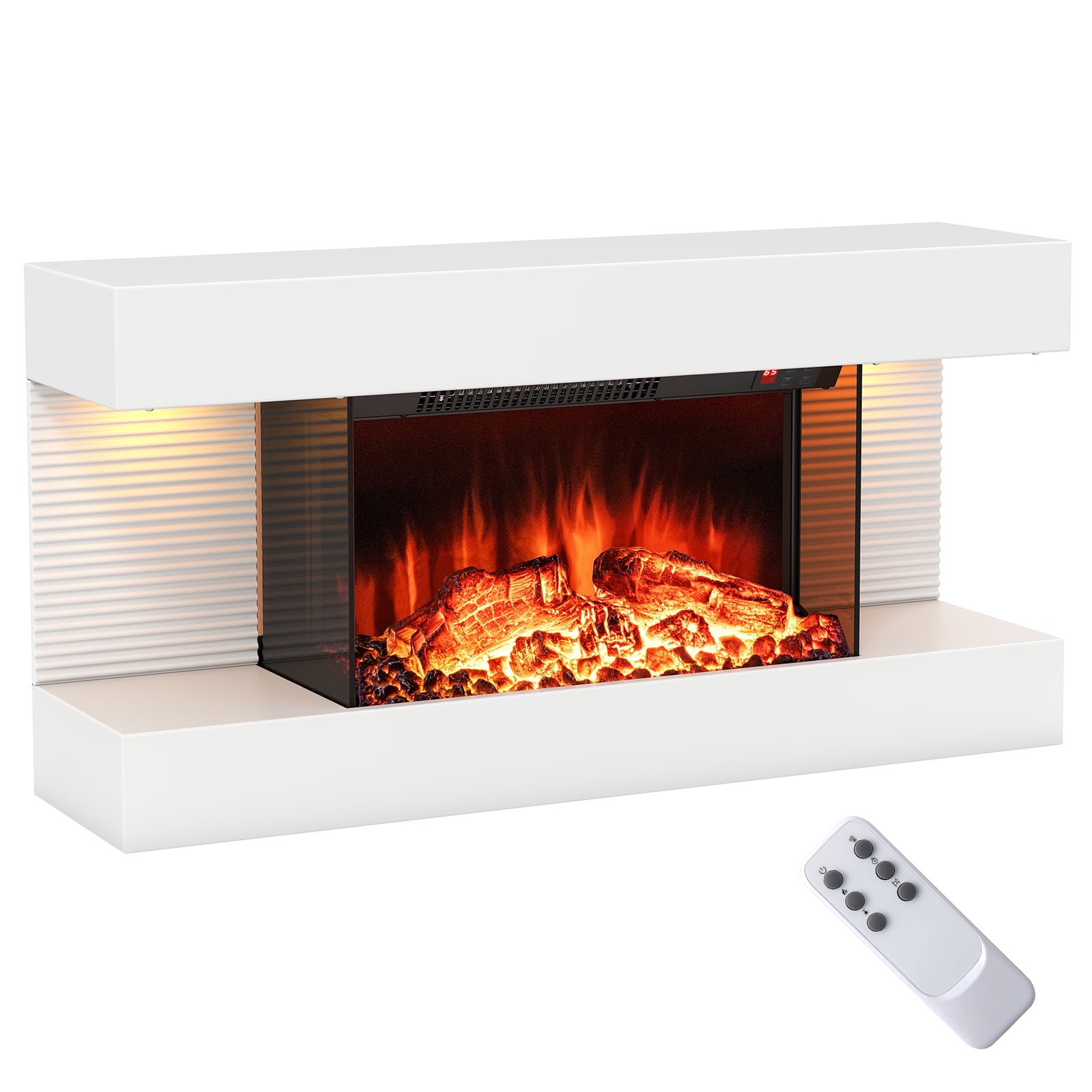 Wall Mounted Electric Fireplace, 18/36 Inch, 32/50 Inch Wide Floating Mantle Fireplaces at Gallery Canada