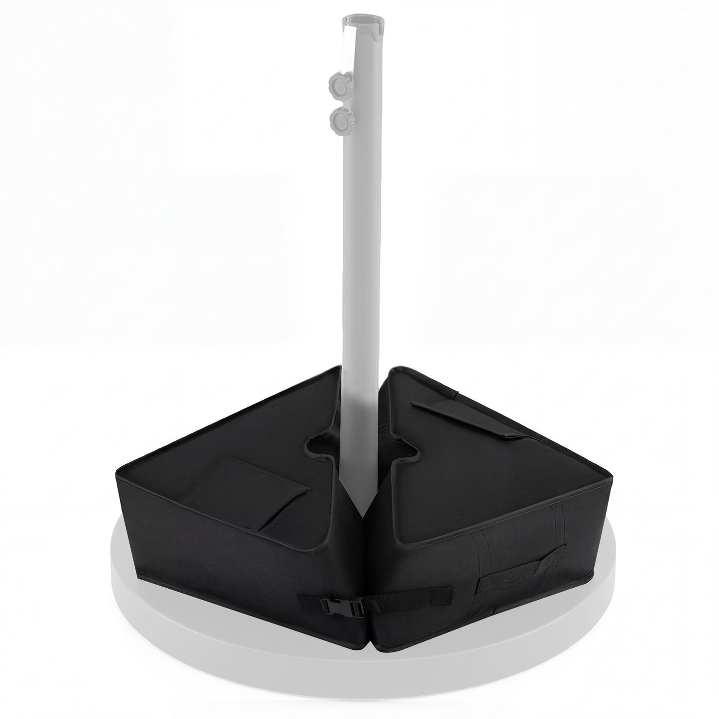 18.5" Square Umbrella Base, Weatherproof Fabric, Black Outdoor Umbrella Bases at Gallery Canada