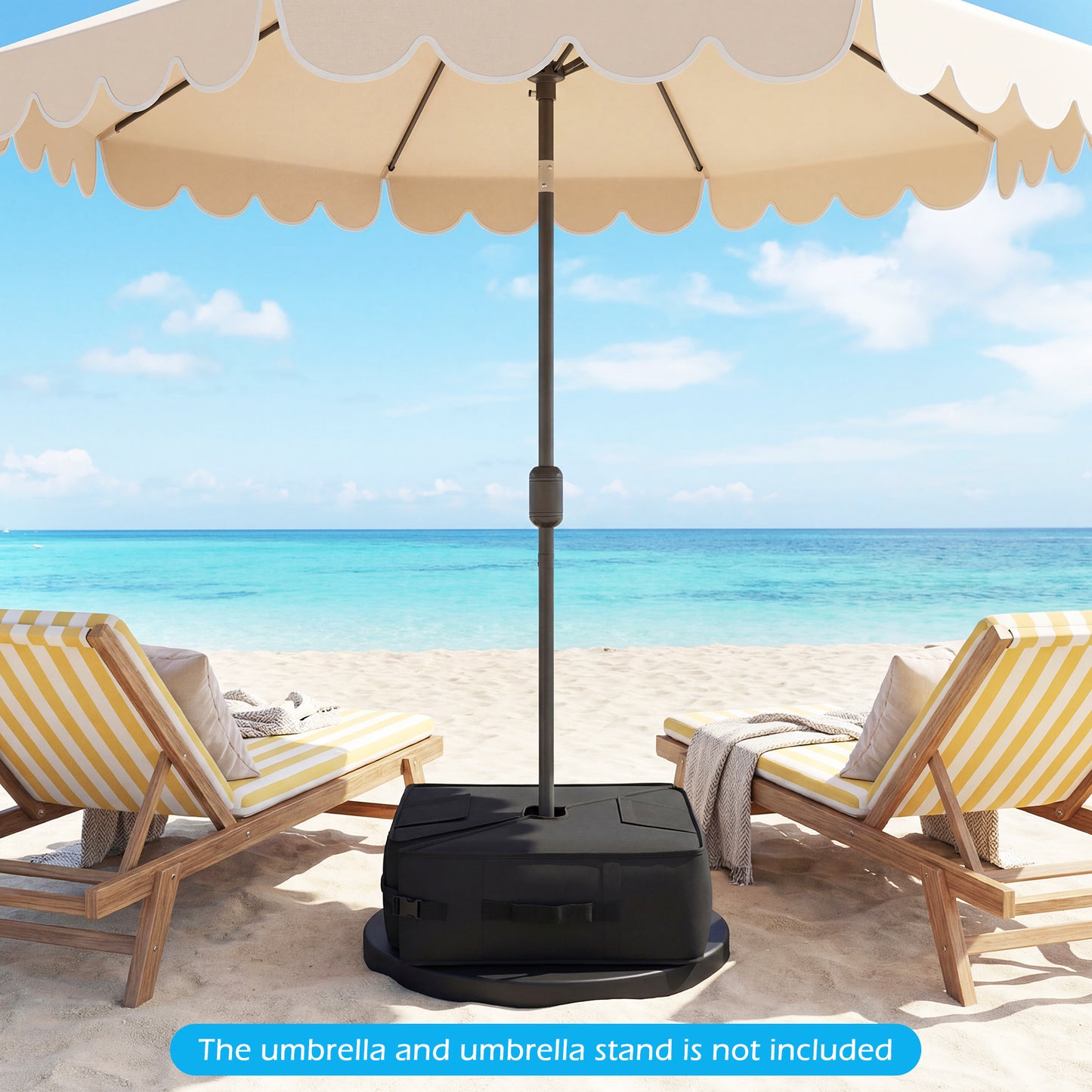 18.5" Square Umbrella Base, Weatherproof Fabric, Black Outdoor Umbrella Bases at Gallery Canada