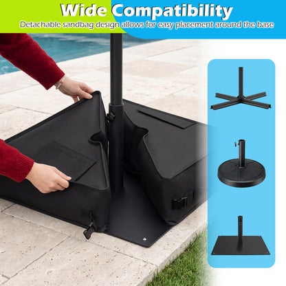 18.5" Square Umbrella Base, Weatherproof Fabric, Black Outdoor Umbrella Bases at Gallery Canada