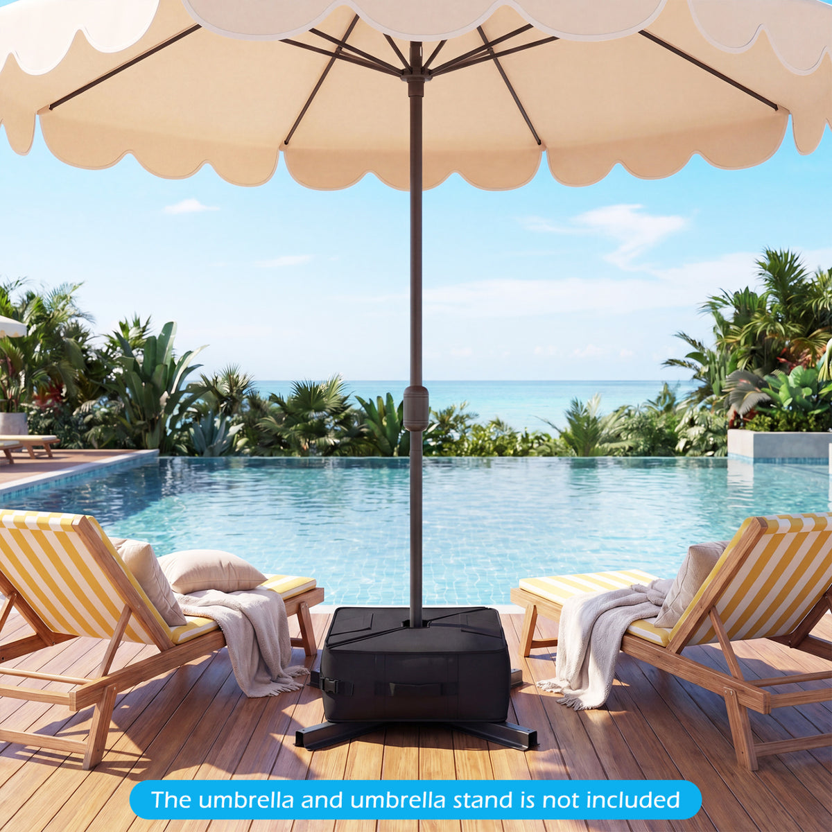 18.5" Square Umbrella Base, Weatherproof Fabric, Black Outdoor Umbrella Bases at Gallery Canada