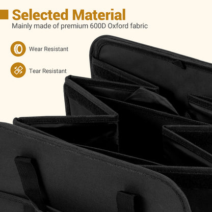 18 Gal Car Trunk Organizer, 3-Compartment Storage Box With Lid, Black Garages at Gallery Canada