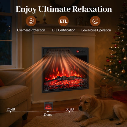 18 Inch Electric Fireplace Insert with Remote Control and 7 Realistic Flame Colors Fireplaces at Gallery Canada