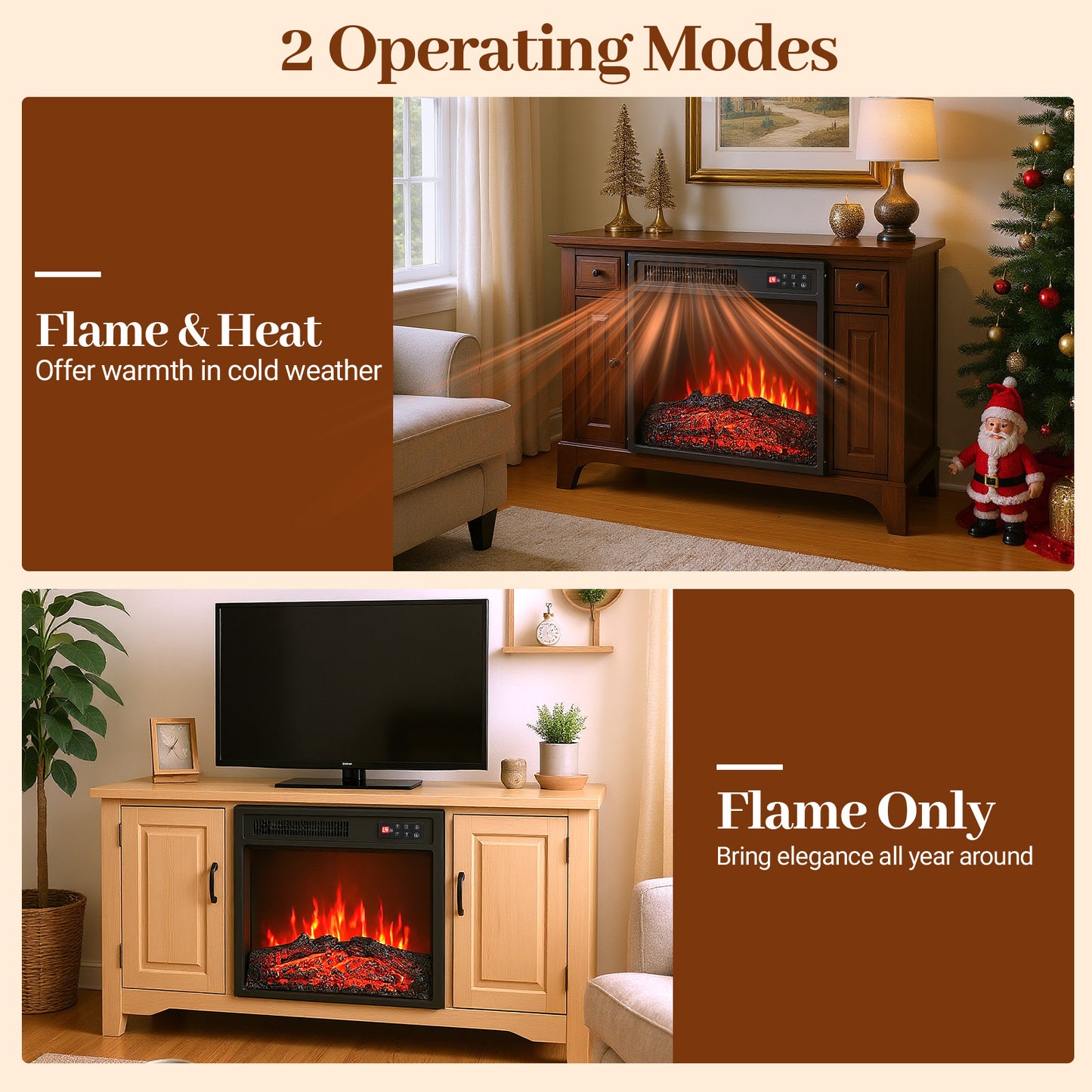 18 Inch Electric Fireplace Insert with Remote Control and 7 Realistic Flame Colors Fireplaces at Gallery Canada