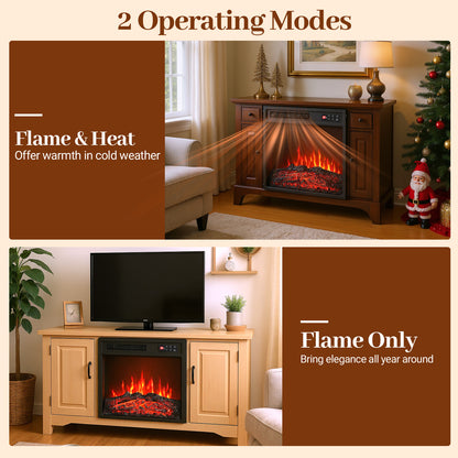 18 Inch Electric Fireplace Insert with Remote Control and 7 Realistic Flame Colors Fireplaces at Gallery Canada