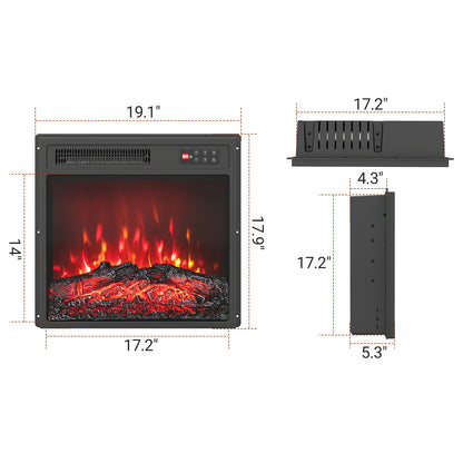 18 Inch Electric Fireplace Insert with Remote Control and 7 Realistic Flame Colors Fireplaces at Gallery Canada